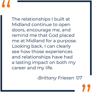 Brittany Friesen Alumni Spotlight Quote
